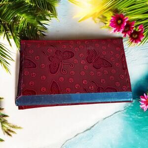 Wine Red Retro Small New In Pack Card Wallet ID Card Holder Never used Deadstock